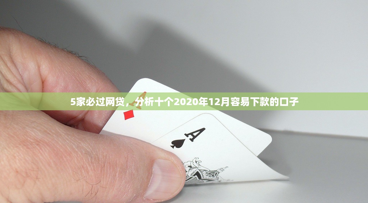 5家必过网贷，分析十个2020年12月容易下款的口子