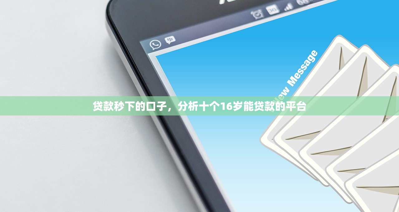 贷款秒下的口子，分析十个16岁能贷款的平台
