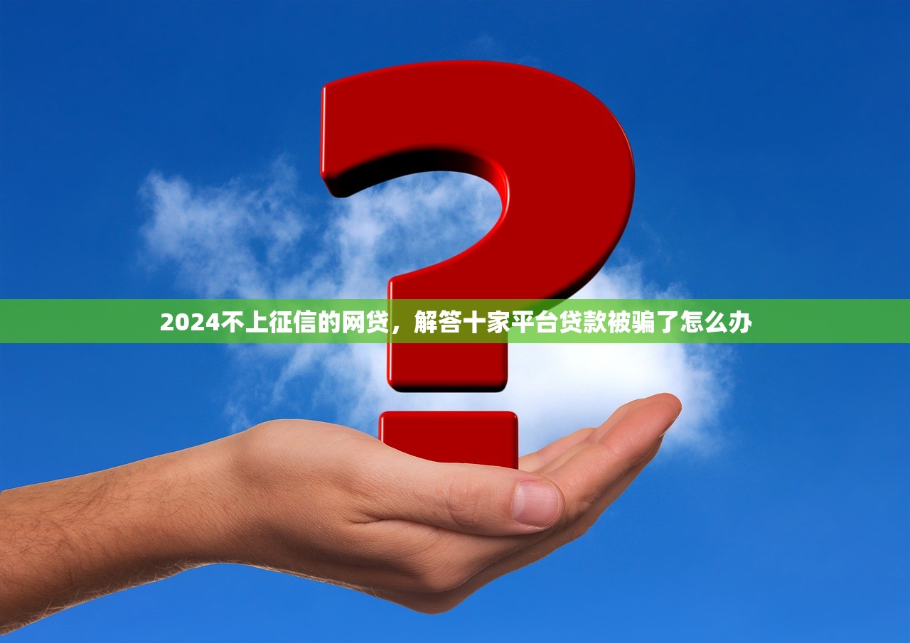 2024不上征信的网贷，解答十家平台贷款被骗了怎么办