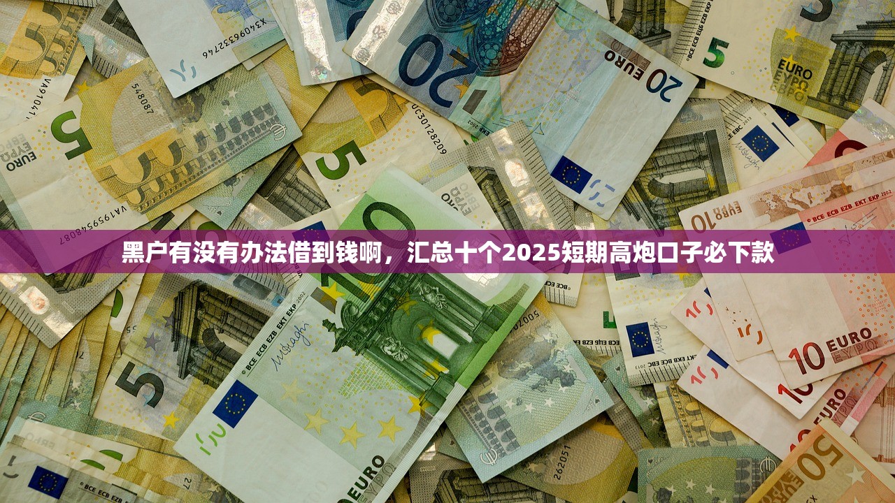 黑户有没有办法借到钱啊，汇总十个2025短期高炮口子必下款