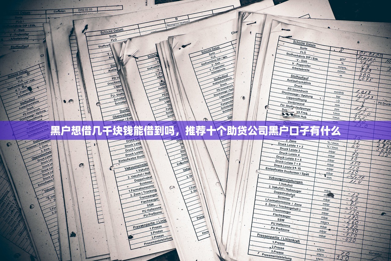 黑户想借几千块钱能借到吗，推荐十个助贷公司黑户口子有什么