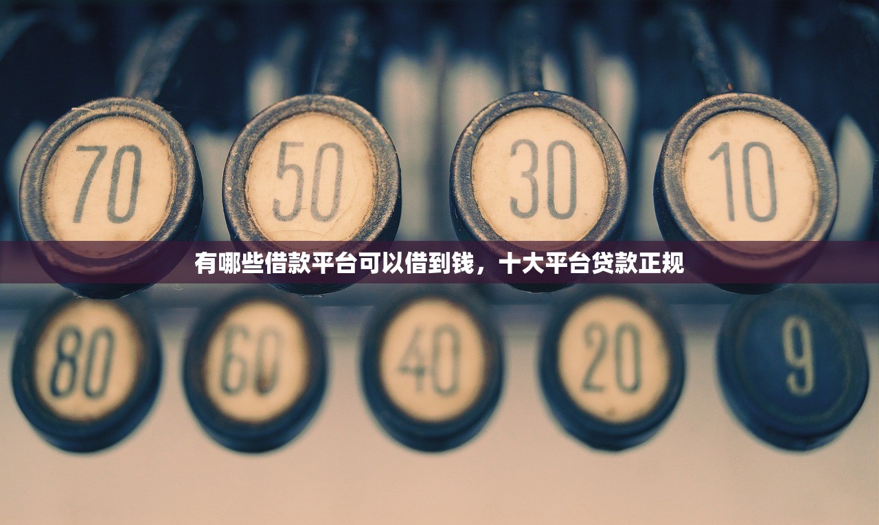 有哪些借款平台可以借到钱，十大平台贷款正规