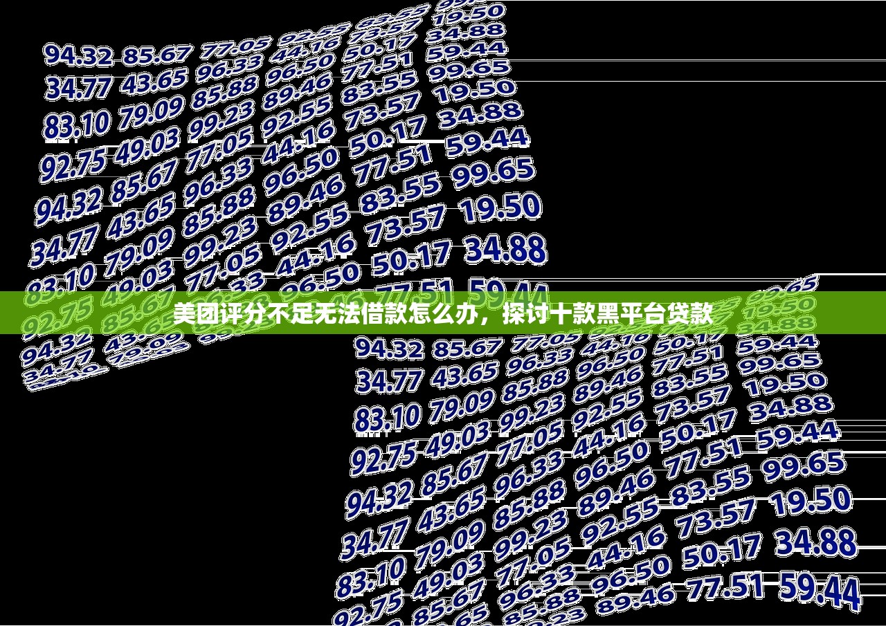美团评分不足无法借款怎么办，探讨十款黑平台贷款