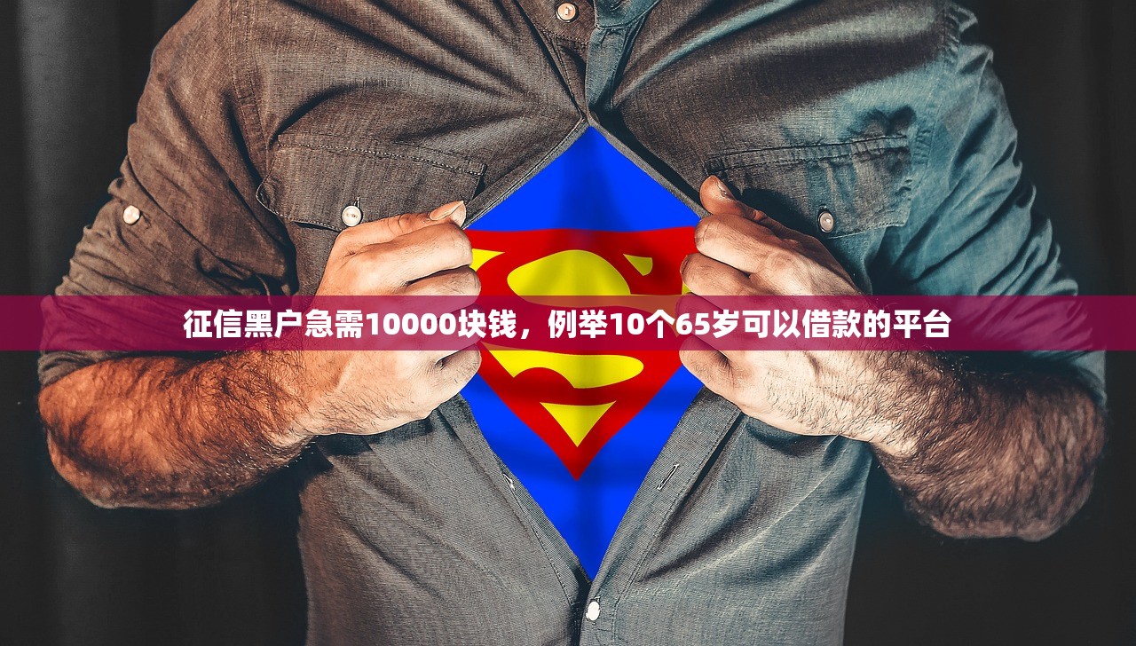 征信黑户急需10000块钱，例举10个65岁可以借款的平台