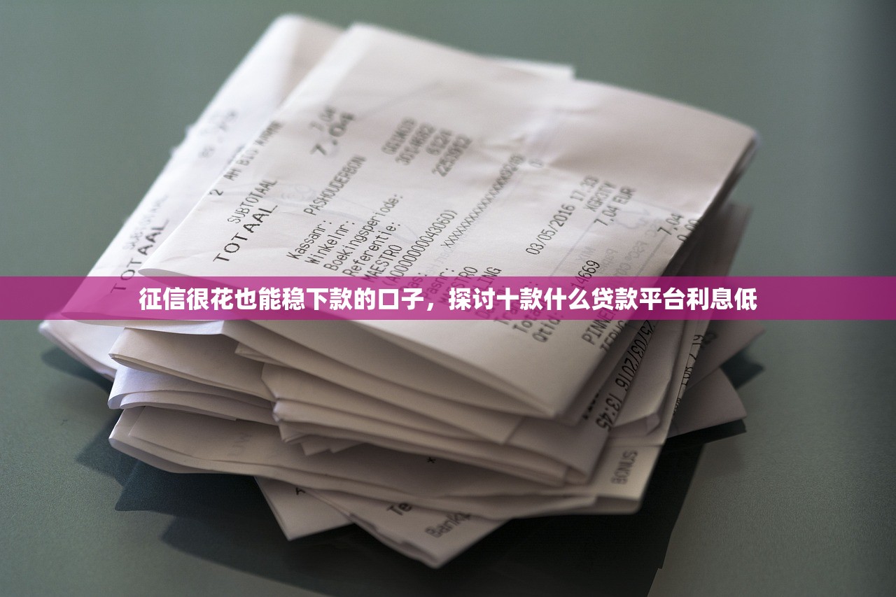 征信很花也能稳下款的口子，探讨十款什么贷款平台利息低