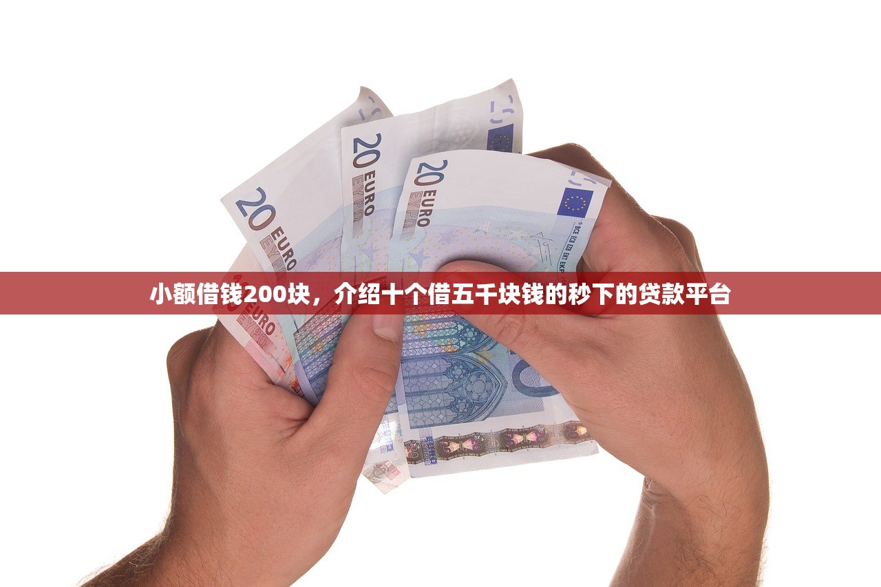 小额借钱200块，介绍十个借五千块钱的秒下的贷款平台