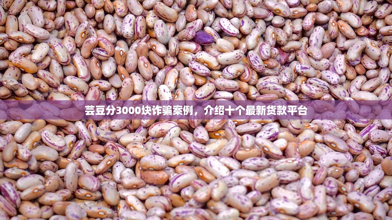 芸豆分3000块诈骗案例，介绍十个最新货款平台