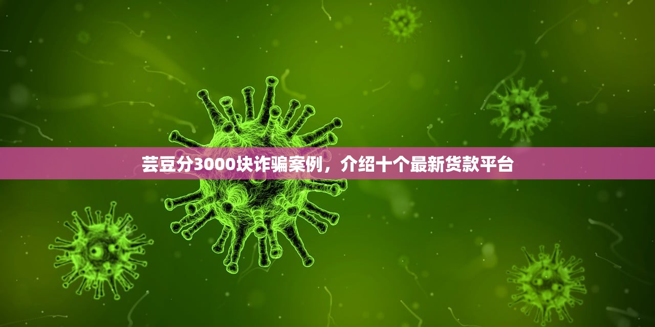 芸豆分3000块诈骗案例，介绍十个最新货款平台