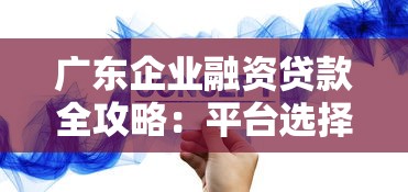 广东企业融资贷款全攻略：平台选择与流程详解