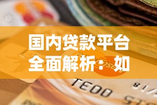 国内贷款平台全面解析：如何选择最适合的贷款渠道