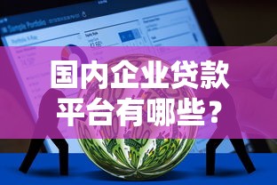 国内企业贷款平台有哪些？正规渠道及申请条件解析