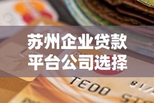 苏州企业贷款平台公司选择指南及融资流程解析