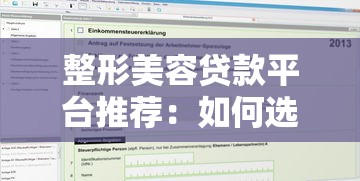 整形美容贷款平台推荐：如何选择正规机构与申请流程详解
