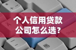个人信用贷款公司怎么选？避坑指南与申请技巧全解析