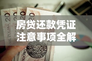 房贷还款凭证注意事项全解析，贷款类文件使用技巧必读