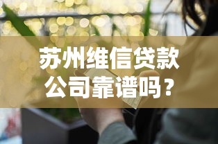 苏州维信贷款公司靠谱吗？手把手教你选对贷款服务