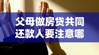 父母做房贷共同还款人要注意哪些问题？五大要点必须了解