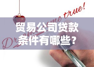 贸易公司贷款条件有哪些？满足这几点就能申请！