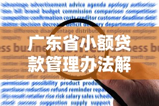 广东省小额贷款管理办法解析：合规申请条件与流程指南