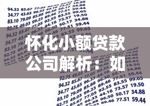 怀化小额贷款公司解析：如何选择适合自己的借贷方案？