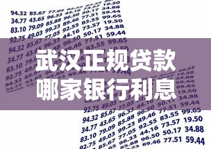 武汉正规贷款哪家银行利息最低2025年最新