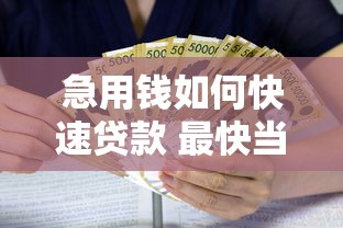 急用钱如何快速贷款 最快当天到账的贷款方法指南
