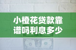 小橙花贷款靠谱吗利息多少