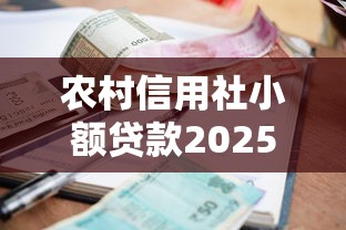 农村信用社小额贷款2025年最新政策条件和申请流程详解