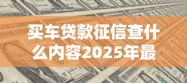 买车贷款征信查什么内容2025年最新规定