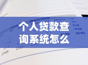 个人贷款查询系统怎么查 个人贷款查询系统官网入口 个人贷款查询系统安全吗